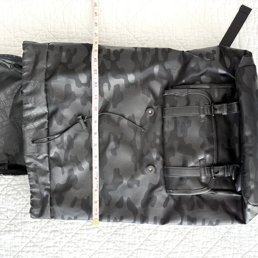 Steve Madden Black Durable Canvas Backpack with Adjustable Straps